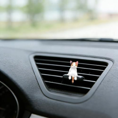 6 Pcs Cat Car Decor Dashboard Accessories, Mini Cat Figurines Cute Car