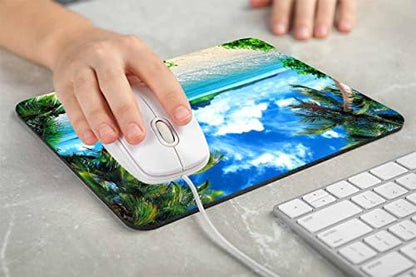Beach Mouse Pad, Tropical Palm Trees and Cool Seawater Island