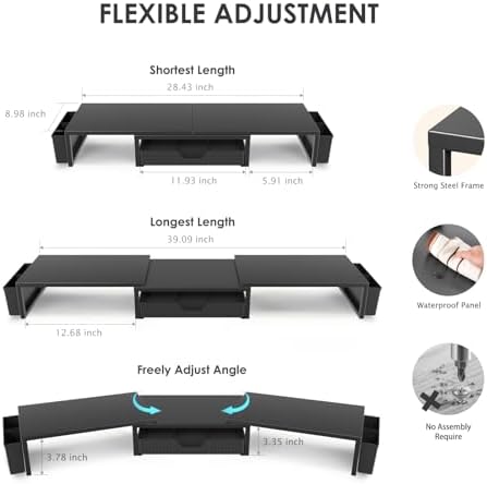OPNICE Desk Organizers and Accessories, Dual Monitor Stand Riser with