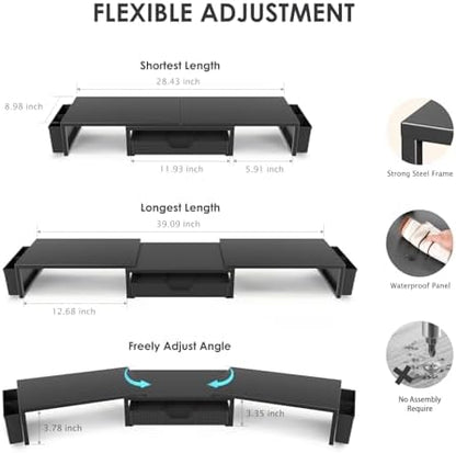 OPNICE Desk Organizers and Accessories, Dual Monitor Stand Riser with