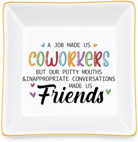 Going Away Gift for Female Coworker, Funny Jewelry Dish, 4 Inch