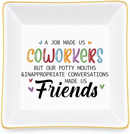 Going Away Gift for Female Coworker, Funny Jewelry Dish, 4 Inch