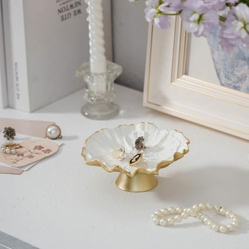NIKKY HOME Vintage Flower Ring Holder Jewelry Tray, Small Trinket Dish