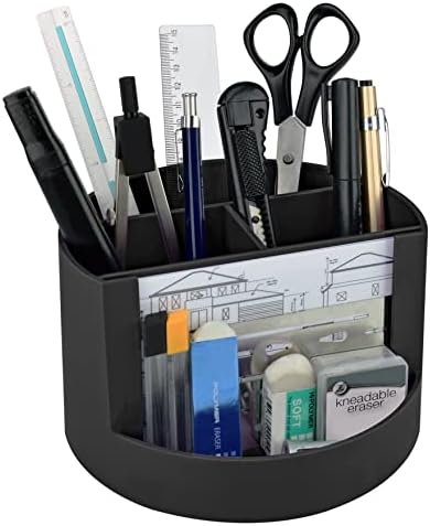Acrimet Compact Desktop Organizer, 4 Spacious Slots, Round Pencil and