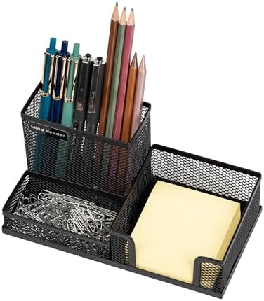 Mind Reader Desktop Organizer, Pen Holder, Clip Basket, Storage