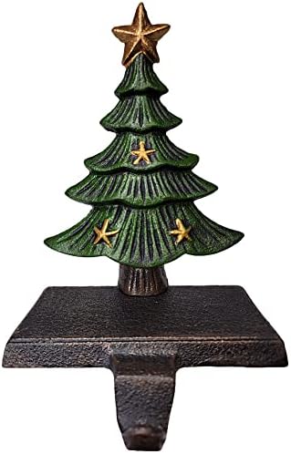 Lulu Decor Cast Iron Decorative Christmas Tree Stocking Holder, Solid