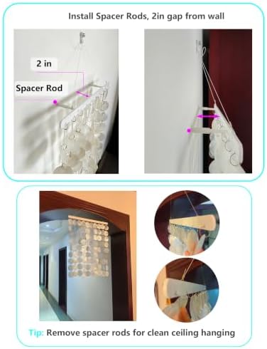 Capiz Shell Wall Décor & Wind Chime, Handmade Boho Coastal Decor