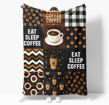 Coffee Blanket Cafe Gifts for Drinks Lover Throw Blanket Coffee Cup