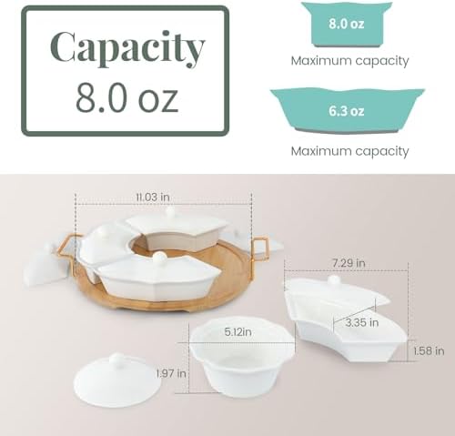 PLAPITATE Party Serving Trays and Platters, Ceramic Lazy Susan Serving