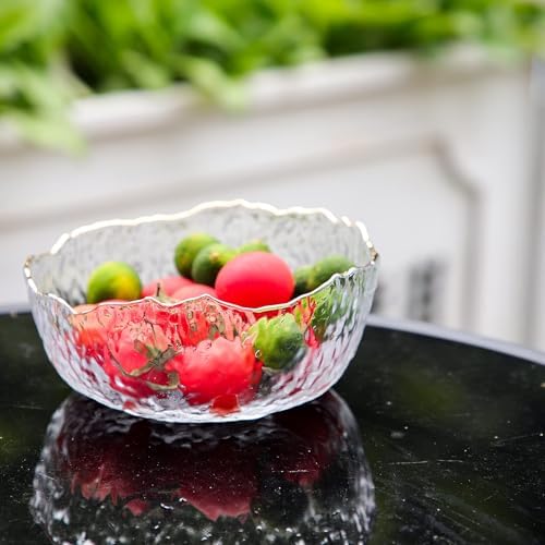 TOSSOW Glass Salad Bowl Irregular Shape Serving Bowls 25 oz