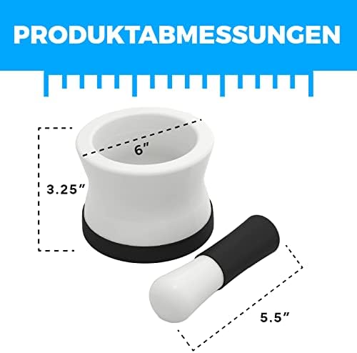 Porcelain Mortar and Pestle Set with Silicone Base by Cooler Kitchen