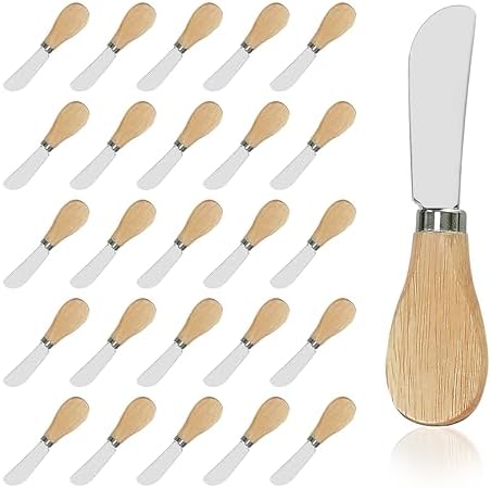 25 Piece Small Cheese Spreader Knives Set, Mini Stainless Steel Butter
