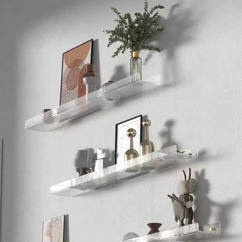 NUOBESTY Acrylic Floating Wall Shelf for Books Keys and Modern Home