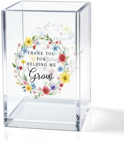 Thank You For Helping Me Grow Acrylic Cosmetic Pencil Holder Cup