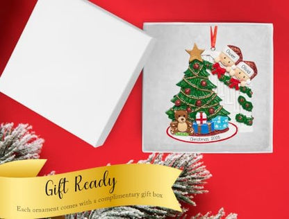 Personalized Peeking Couple Christmas Ornament 2026 | Our First