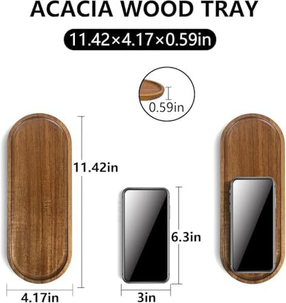 Linwnil 4Pack Wood Serving Trays 11.5x4 Inch Charcuterie Boards Oval
