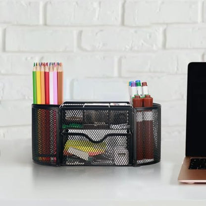 Comix Mesh Pen Holder, Desk Organizer for Home Office, Black