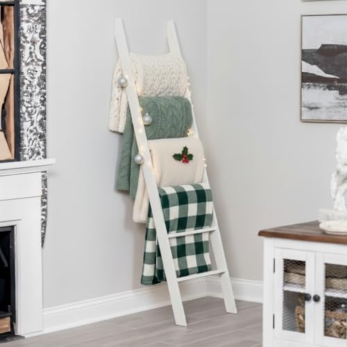 Blanket Ladder for the Living Room and Bedroom, Quilt Rack, 6-Tier