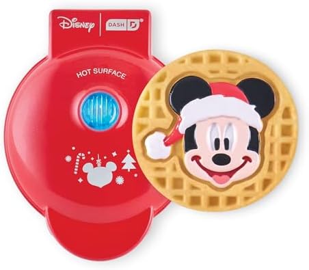 Disney | Dash Mickey Santa Hat Mini Waffle Maker, Ceramic Nonstick