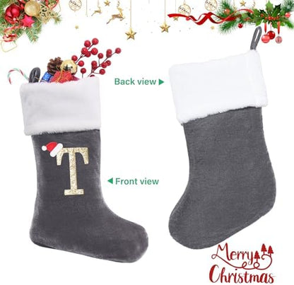 Sailup 20 Inches Monogram Christmas Stockings with Letters, Large