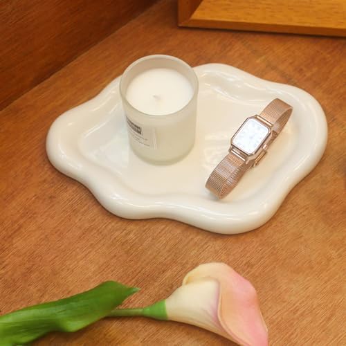 CCINPPY Ceramic Cloud Jewelry Tray Trinket Dish Key Bowl Nightstand