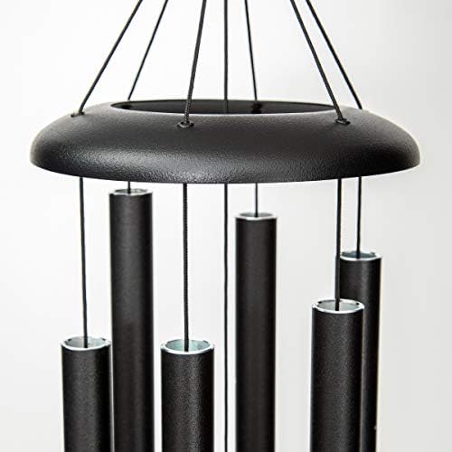 Corinthian Bells 30 Inch Black Wind Chimes for Outside, Modern Metal