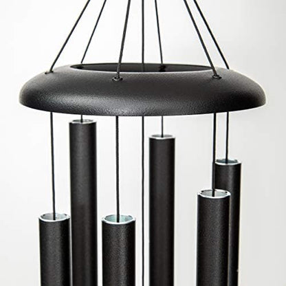 Corinthian Bells 30 Inch Black Wind Chimes for Outside, Modern Metal