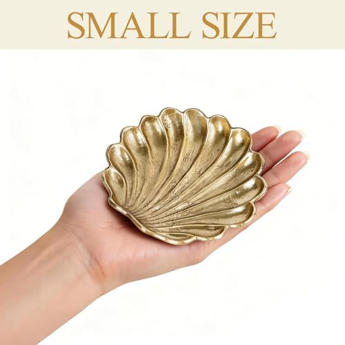 NIKKY HOME 2 Pack Seashell Ring Holder Jewelry Tray, Gold Trinket Dish