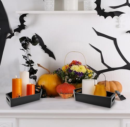 Gift Boutique Halloween Coffin Serving Trays Set of 2 Sizes Black Wood