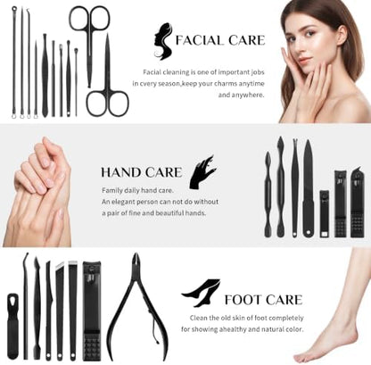 MINKINH Nail Clippers Set Manicure Pedicure Kit, 26-Piece Stainless