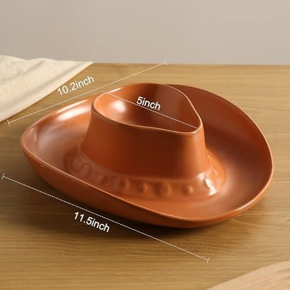 Chip and Dip Serving Set Bowl Cowboy Hat Chips and Salsa Serving Dish