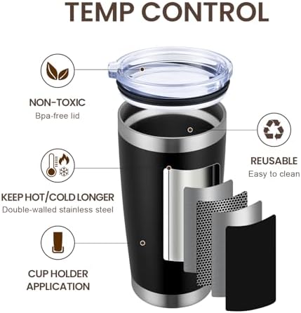 MEWAY 20oz Tumbler 4 Pack Double Wall Vacuum Insulated Travel Mug