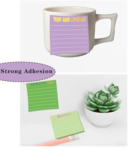 24Pcs Inspirational Sticky Notes with Lines Positive Affirmation