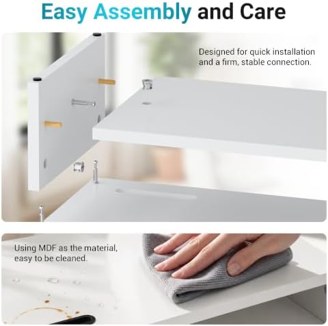 BONTEC Wooden Monitor Stand Riser for Desk, 2-Tier Computer Monitor