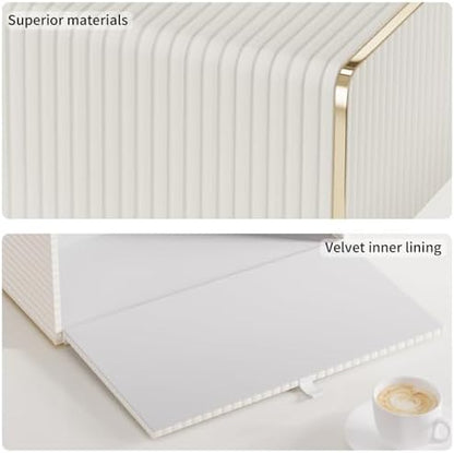 Tissue Box Cover,White Rectangle Leather Tissue Box Holder with