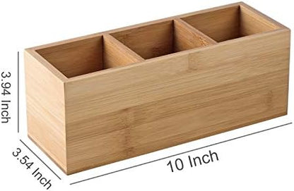 Bamboo Wood Pens Pencils Holder Cup for Desk Remote Control Holder