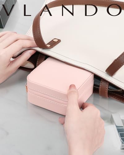 VLANDO Valentines Day Gifts - Small Travel Jewelry Box Organizer