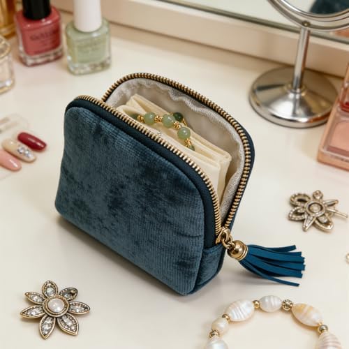 Small Travel Jewelry Case - Jewelry Travel Organizer Bag with Tassel