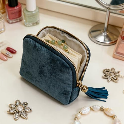 Small Travel Jewelry Case - Jewelry Travel Organizer Bag with Tassel