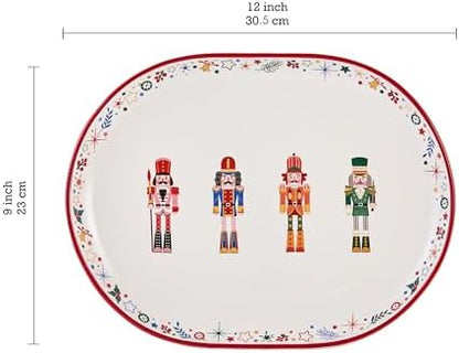 Bico Christmas Soldier 16 plus 12 inch Oval Platters Set, Set of 2