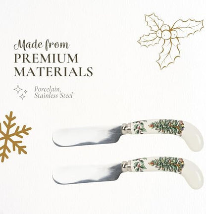 Spode Christmas Tree Spreaders - Set of 4, Porcelain Handles