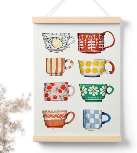 Cz tulip Colorful Ceramic Cups Wall Art Decor,Vintage Coffee Cup