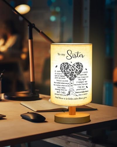 Sisters Gifts from Sister, to Sister Fabric Table Lamp, Wedding Gifts