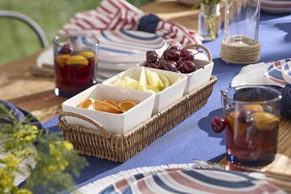 Oneida Willow and White Stoneware Serving Set, 4-Piece