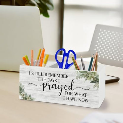 Inspirational Christian Pen Pencil Holder Organizer for Desk