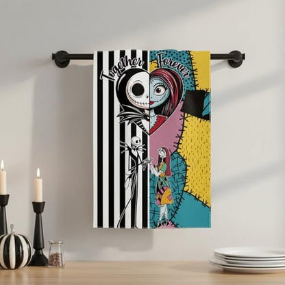 2Pcs Halloween Kitchen Towels Nightmare Before Holiday Christmas Decor
