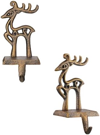 Christmas Stocking Holder, Reindeer Mantel Hanger Hook