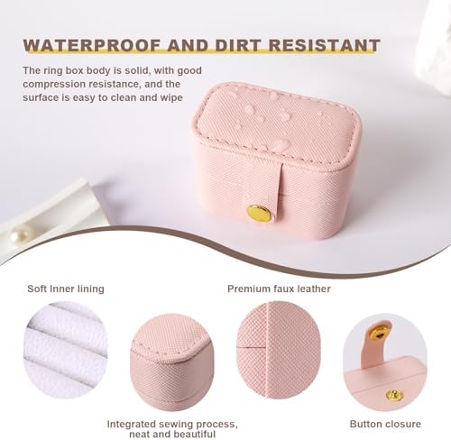 Small Jewelry Box, Waterproof PU Leather Jewelry Travel Case with