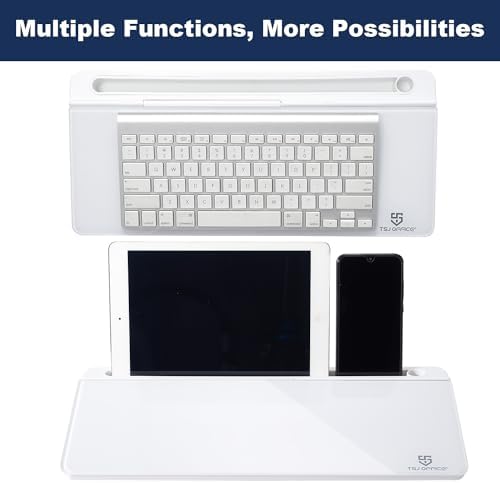 TSJ OFFICE Small Desktop Whiteboard -Glass Dry Erase Board Computer