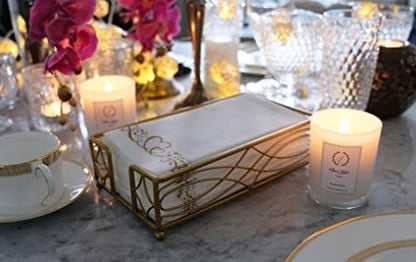 Antique Gold Elegant Sturdy Guest Napkin Holder | Premium Disposable
